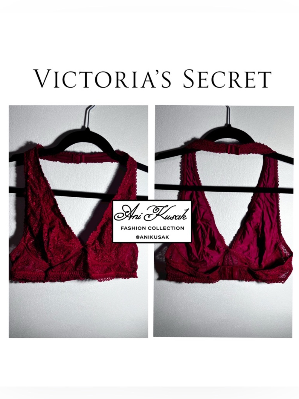 Victoria’s Secret Red Lace Halter Bralette